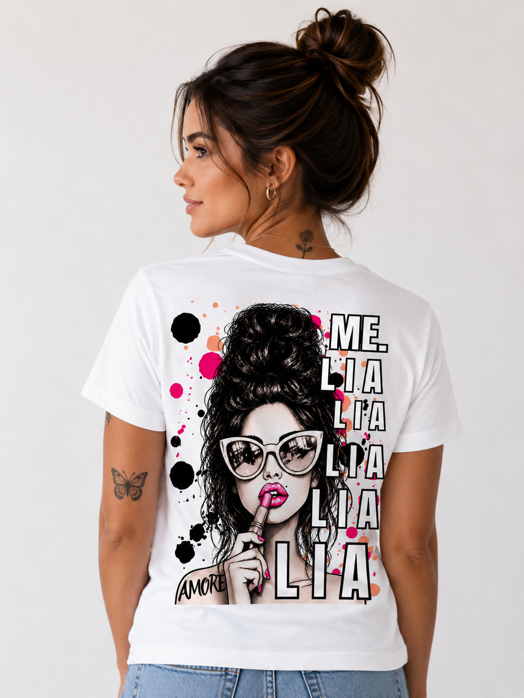 #V115 T-Shirt V-Ausschnitt Woman Relaxed Fit |Amore
