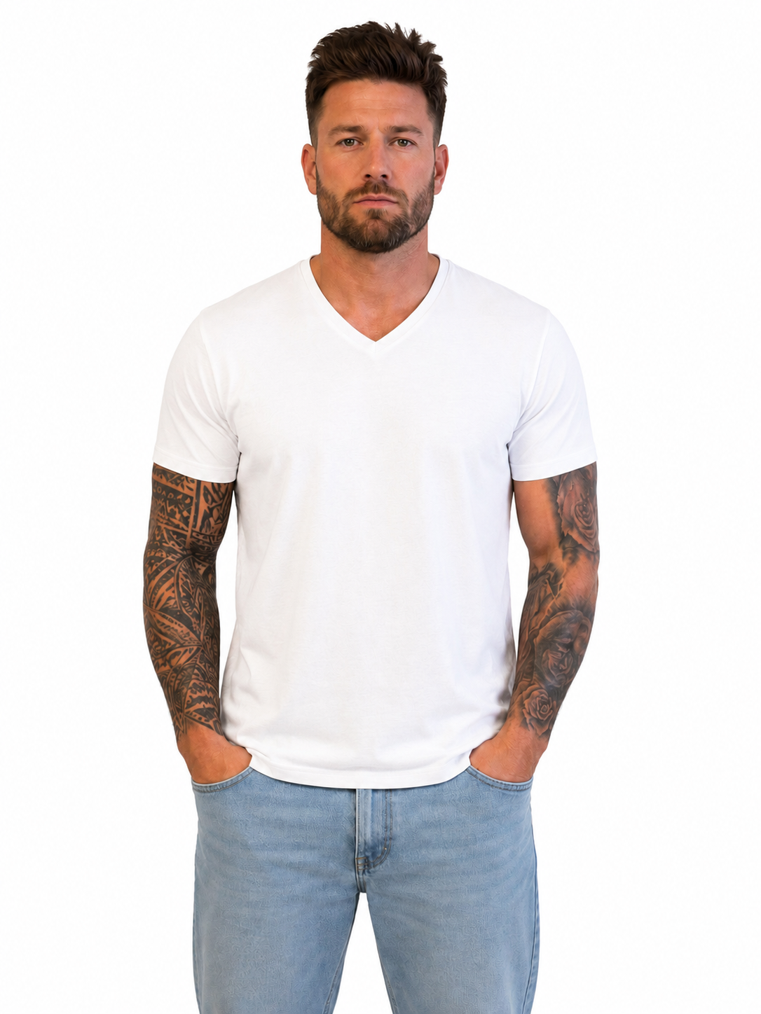 #V18 T-Shirt | V-Ausschnitt Männer Relaxed Fit | BeastMODE